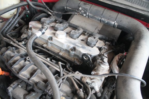 Engine of souped up race car